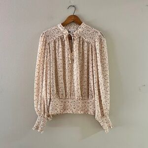 Rachel Zoe Floral Balloon Sleeve Blouse, Sz M, EUC